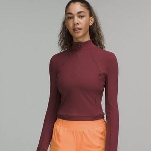 Lululemon mulled wine cropped quarter zip
